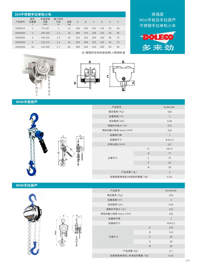 手動引き台車、手動押し台車