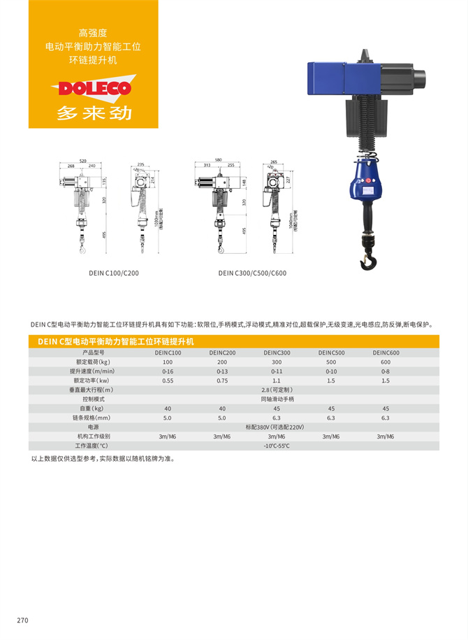 電動バランスアシスト式インテリジェントクレーン