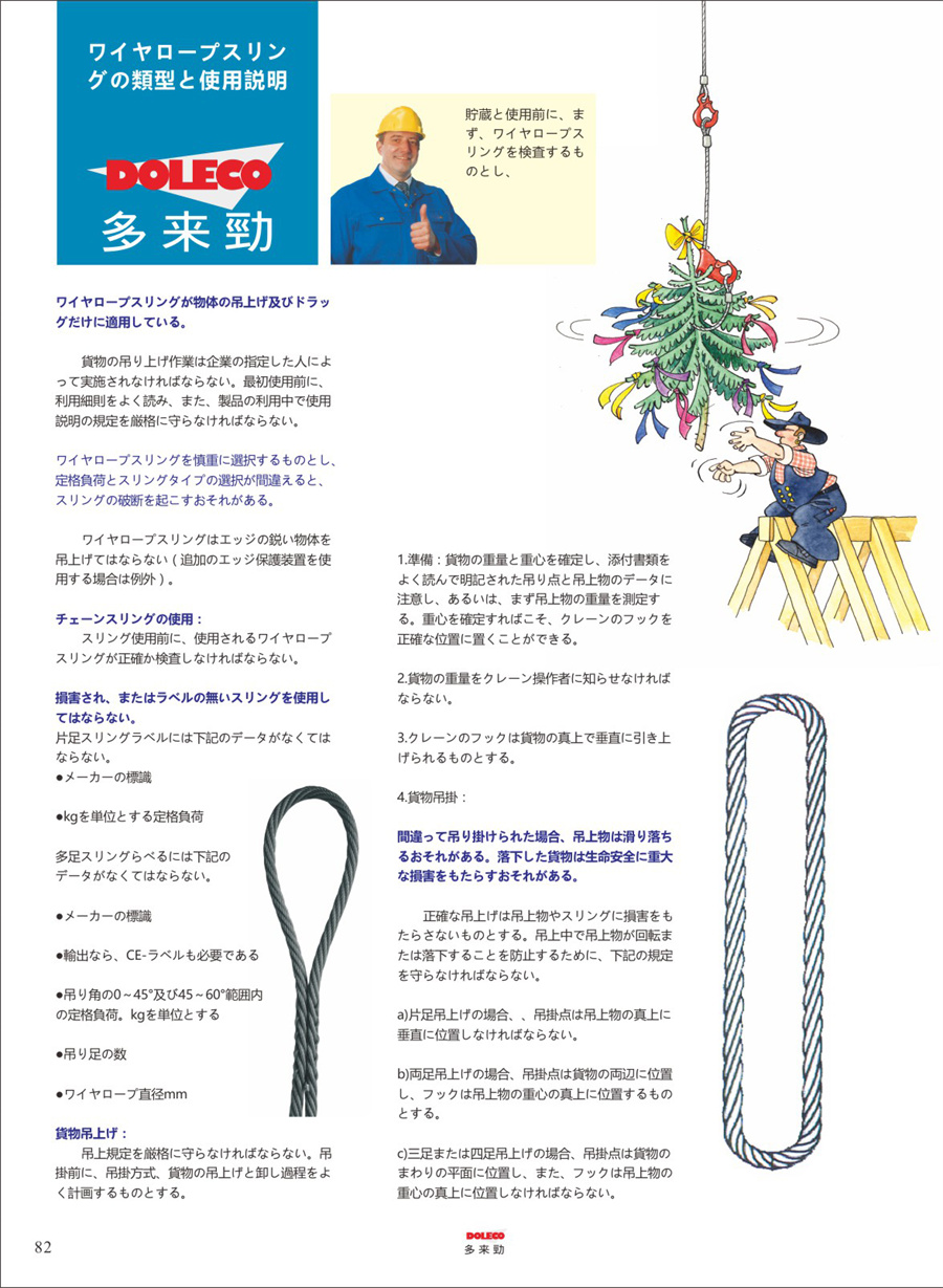 ワイヤーロープスリング・リギングの取扱説明書