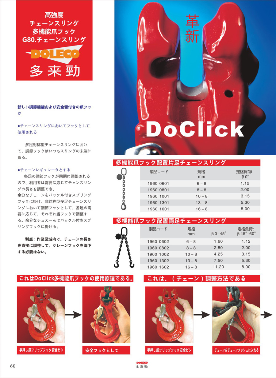 80級多機能羊の角のフックチェーンスリング・リギング