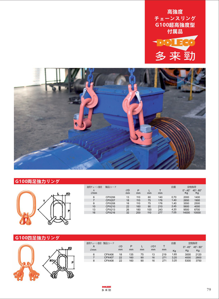 100級チェーンスリング・リギング