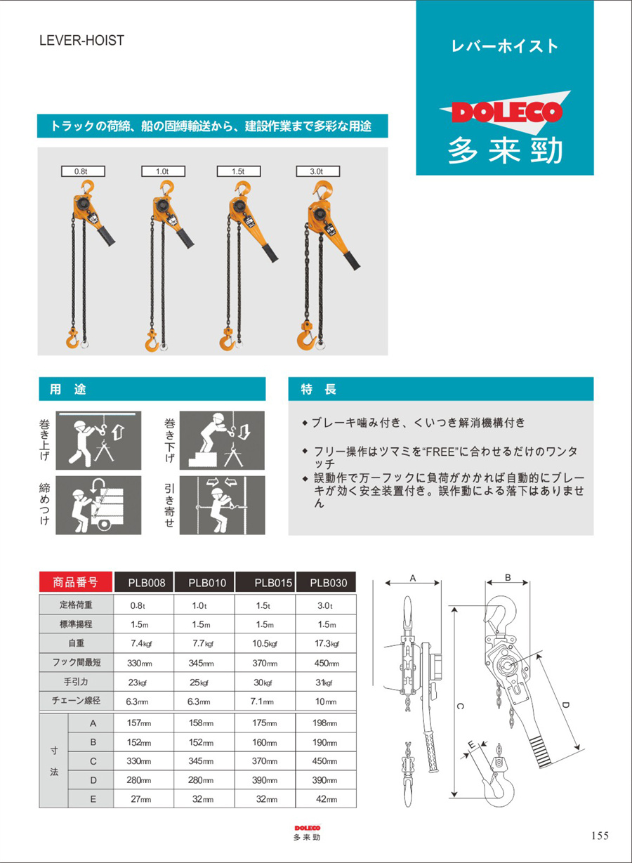 手回しチェーンホイスト